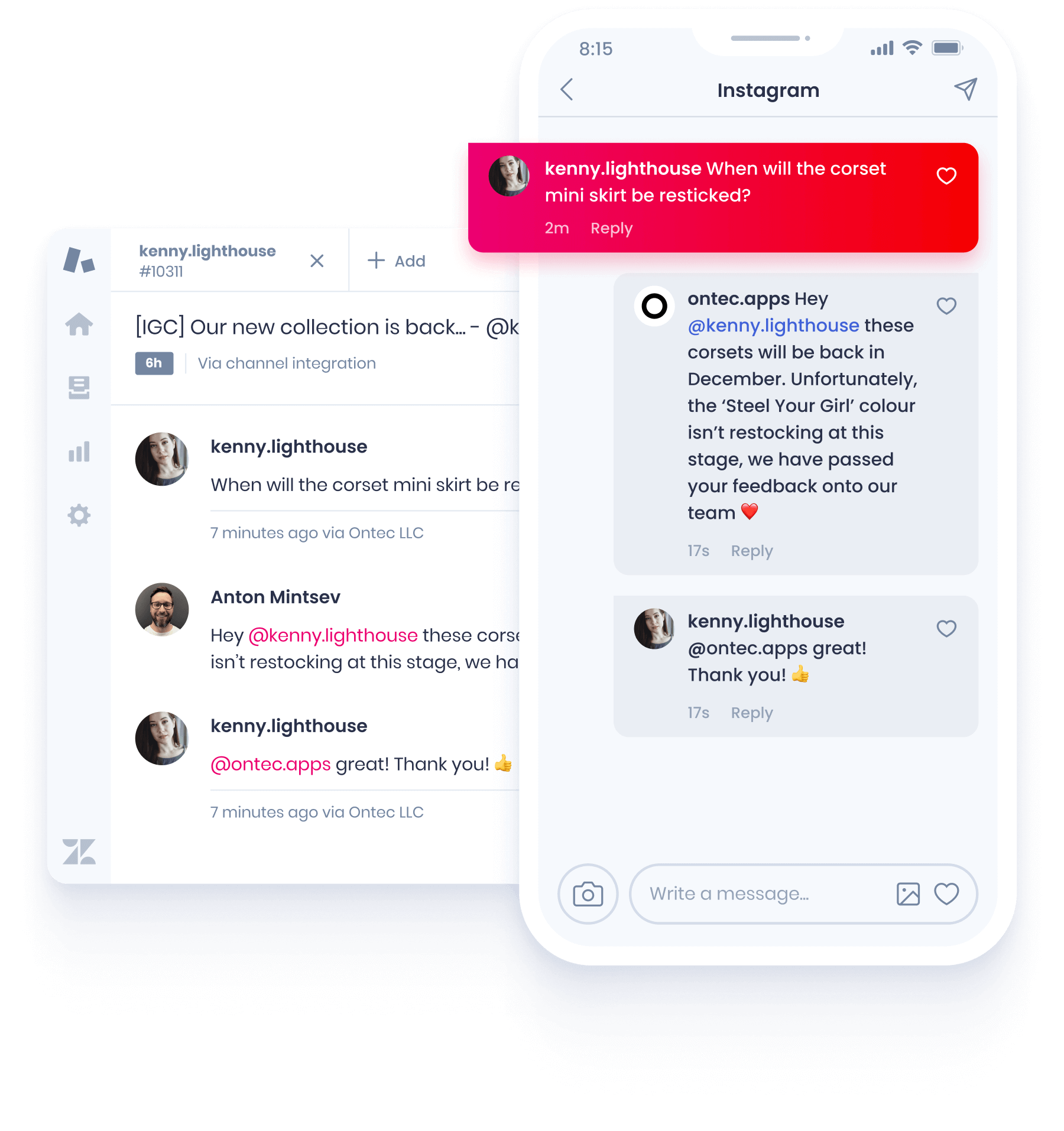Instagram comments and direct messages in Zendesk